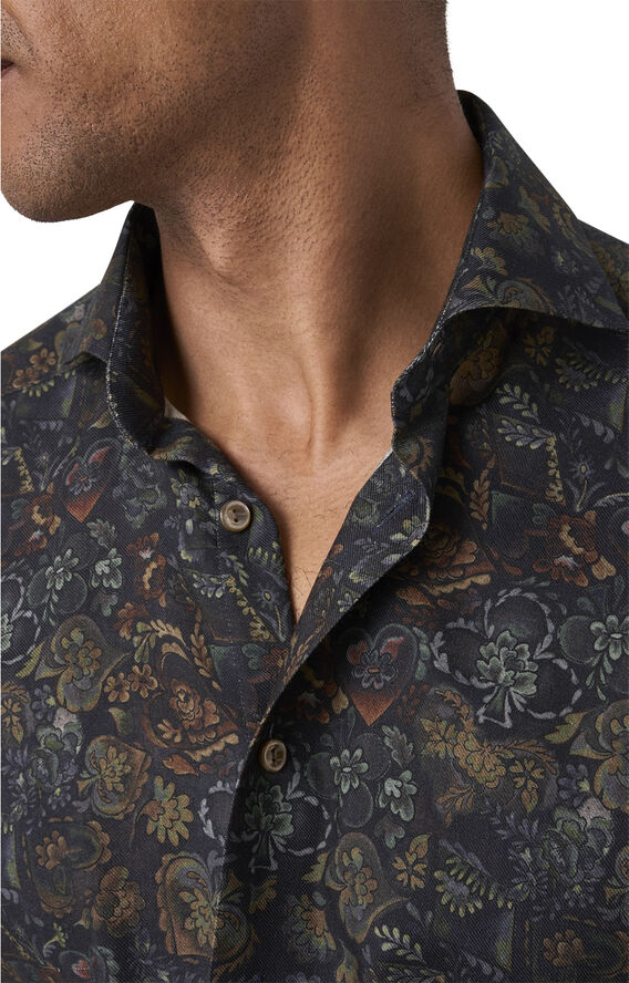 ETON Slim Fit Brown Merino Wool Shirt Brun