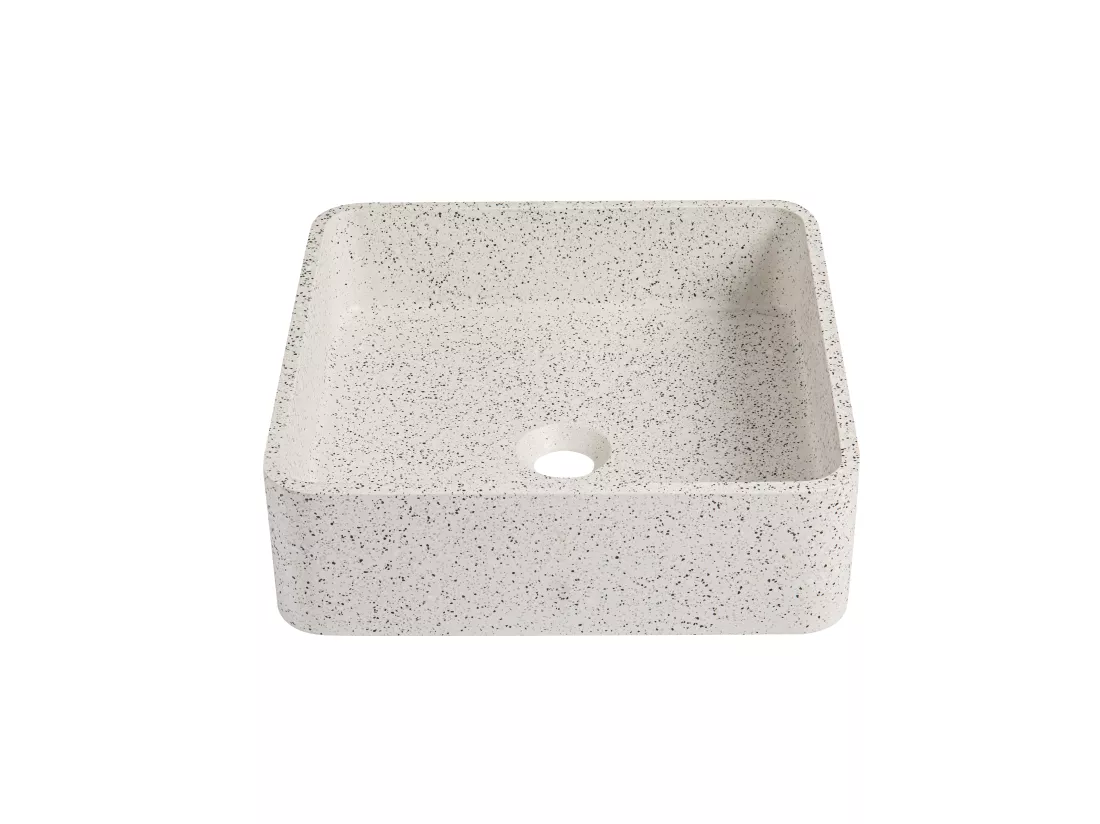 Vasque à poser carrée en terrazzo - L39 x l39 cm - STOCHI