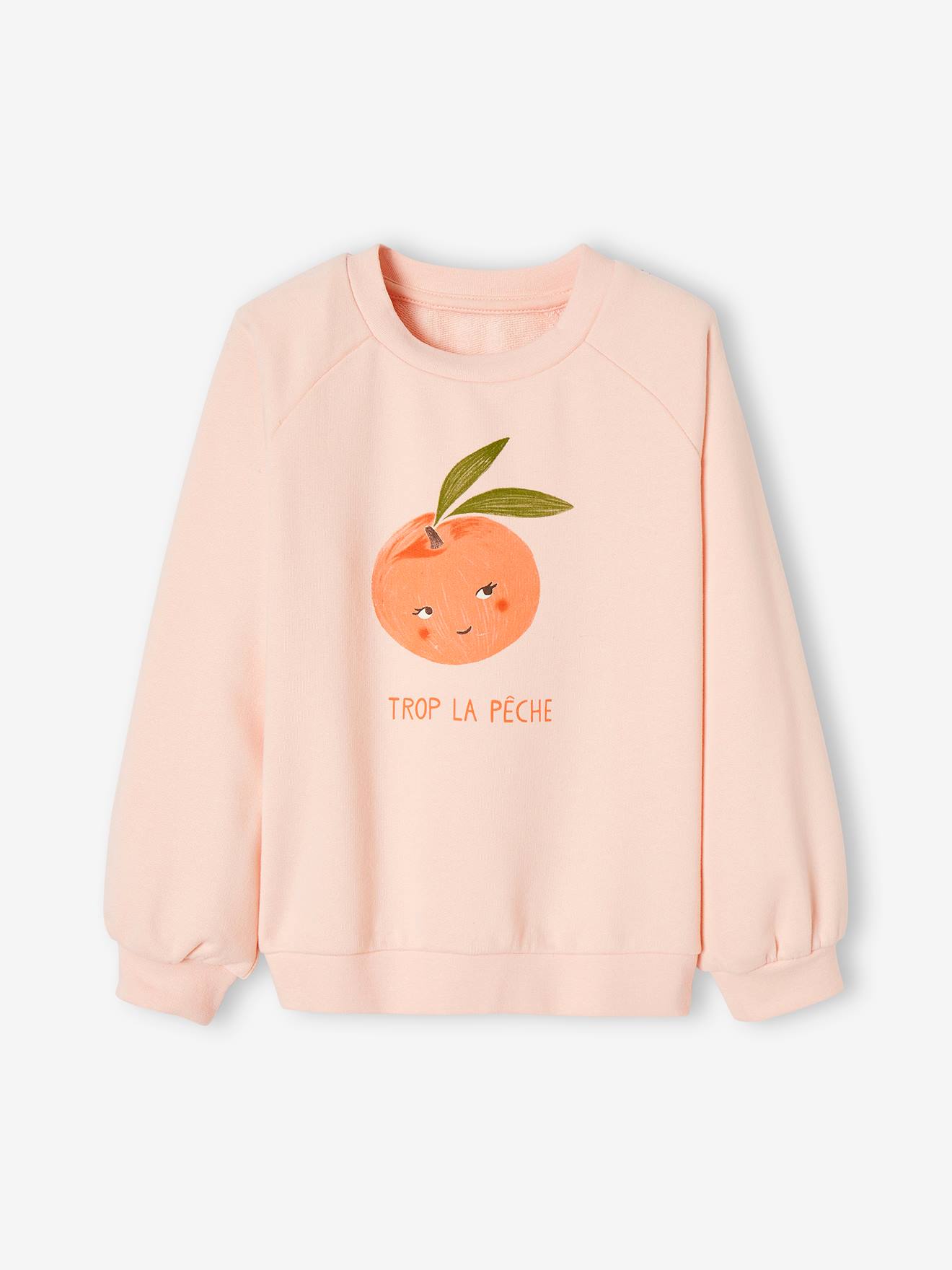 Moletom rosa claro com estampa de frutas para meninas