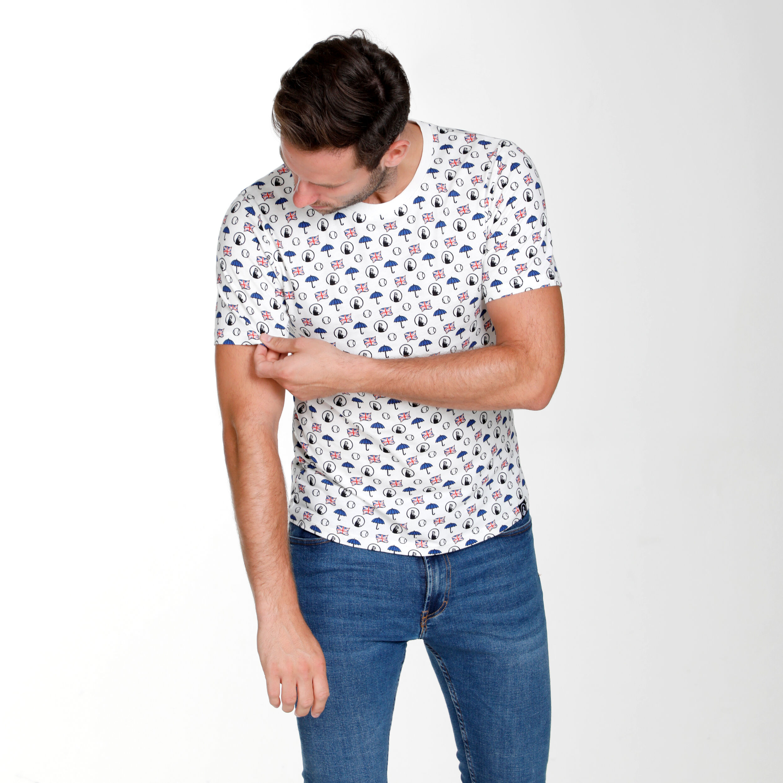 Quiet Please London Statement T-shirt Hommes - Blanc , Multicouleur