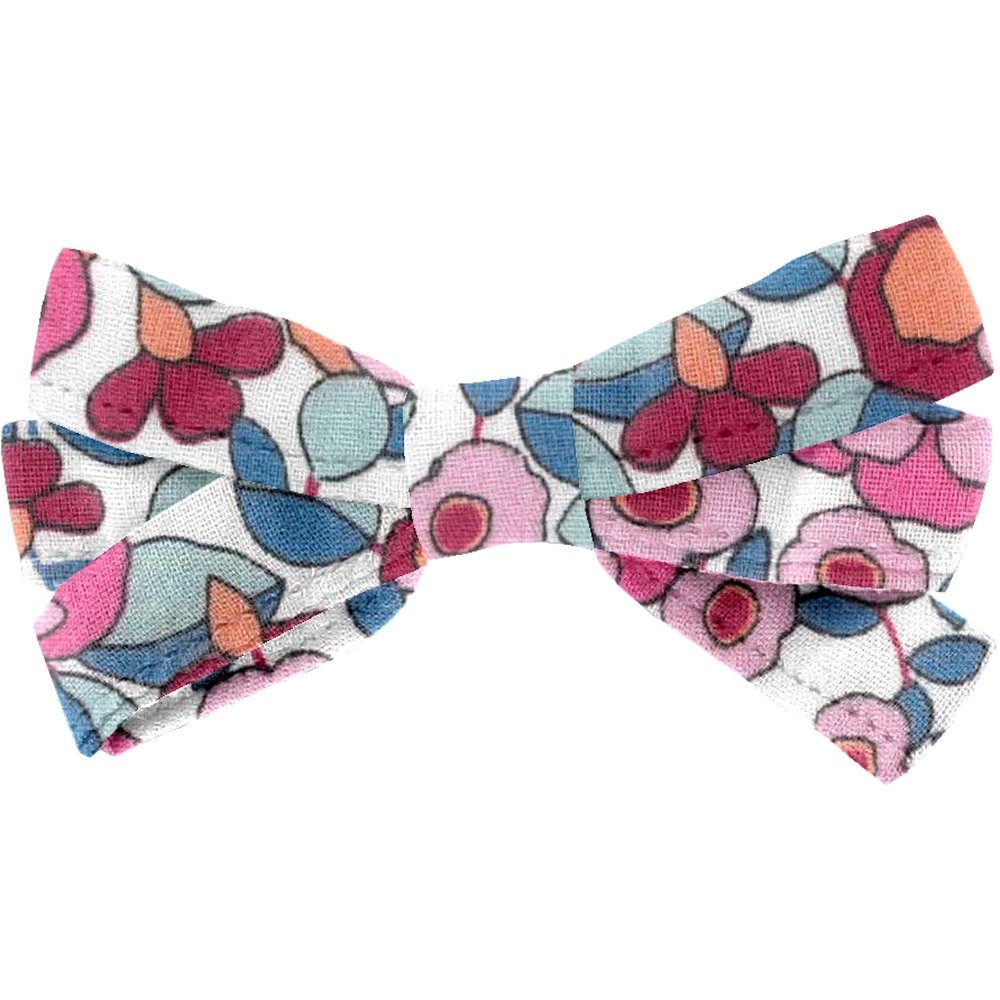 Barrette Noeud Ruban Boutons Rose