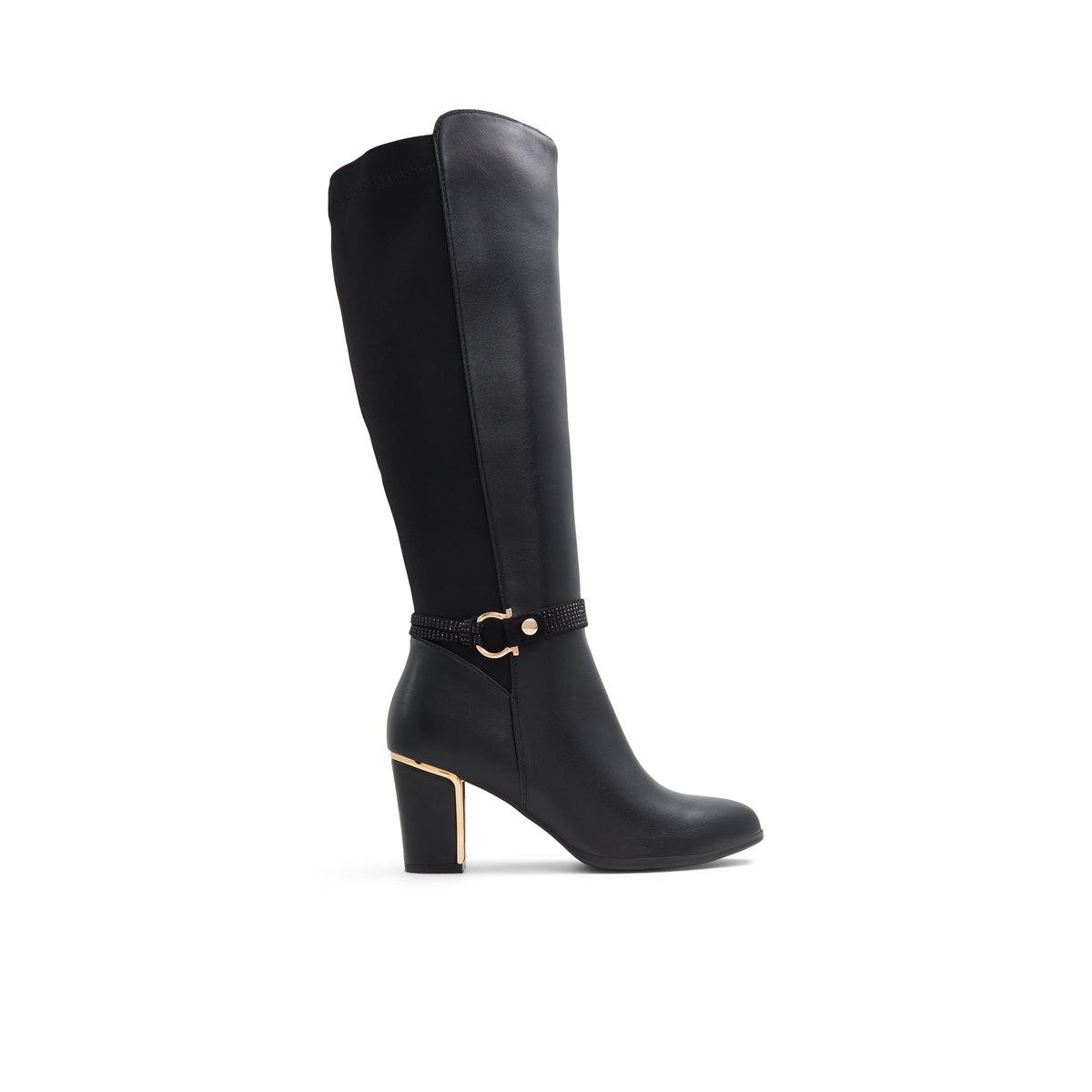 AQUA-MODA-Rheildan-Bottes habillées au genou - Talon Bloc - Noir