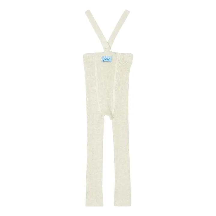 Silly Silas Collants à Bretelles Coton Bio Sans Pieds | Ecru