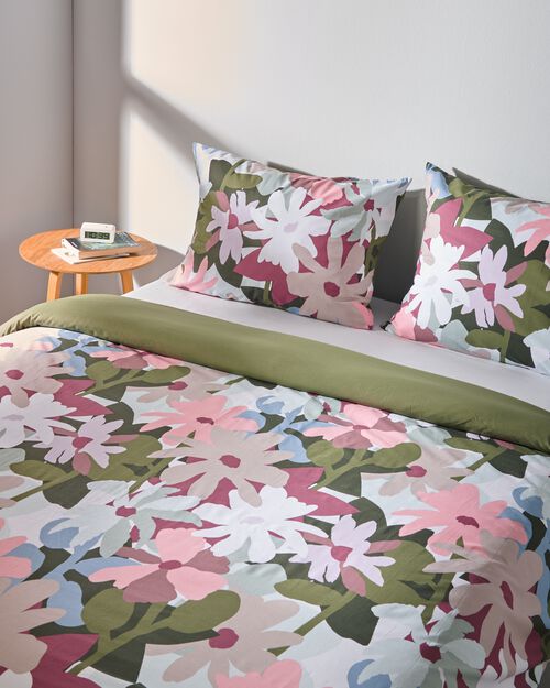 housse de couette en coton doux 200x200/220 flora