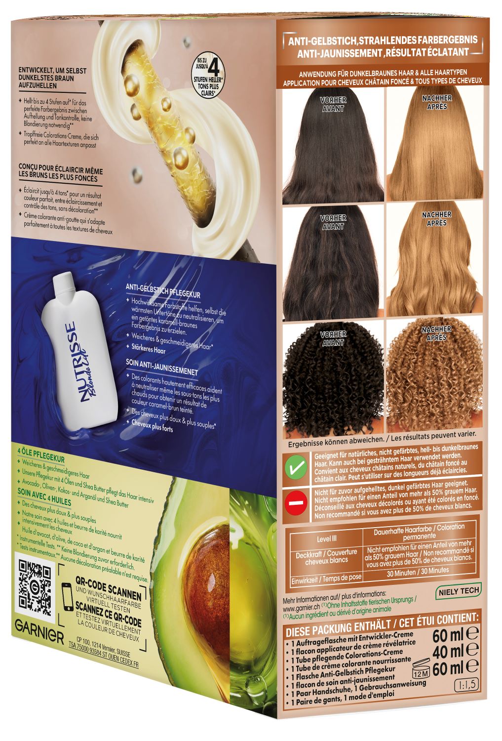 NUTRISSE Blonde Lift<br>1 Stück, Karamell Toffee Aufhellung für dunkles Haar UL2