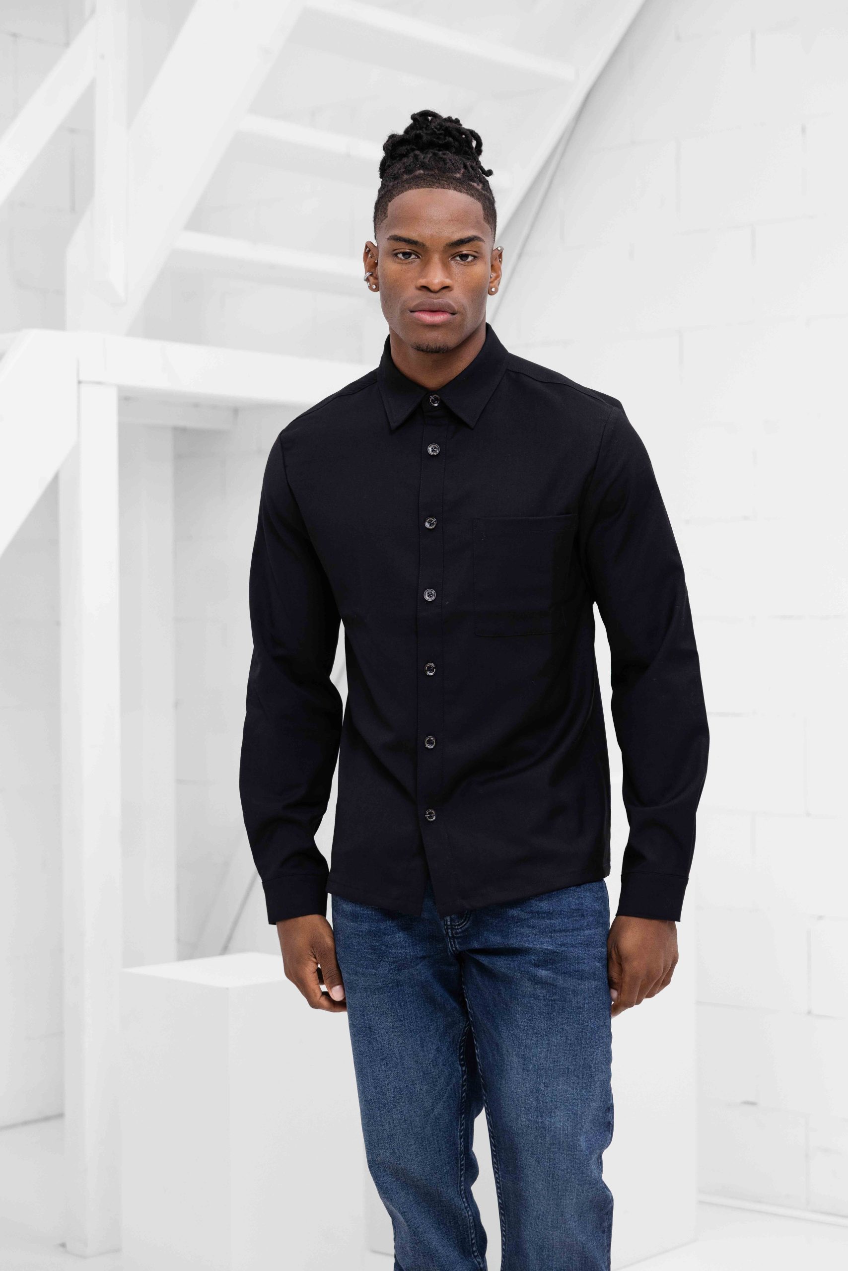 Off The Pitch Cabinet Smart Overshirt Heren Zwart