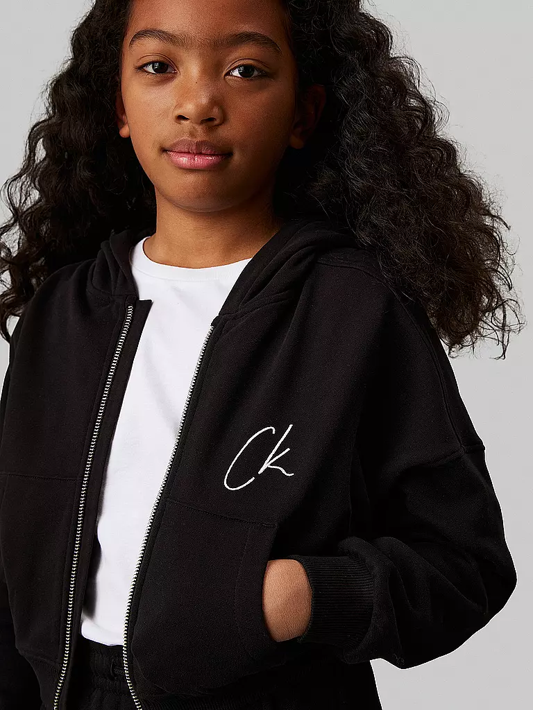 CALVIN KLEIN JEANS Mädchen Sweatjacke schwarz