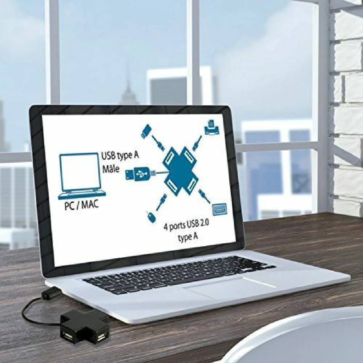 MCL USB 2.0 4 Port Hub