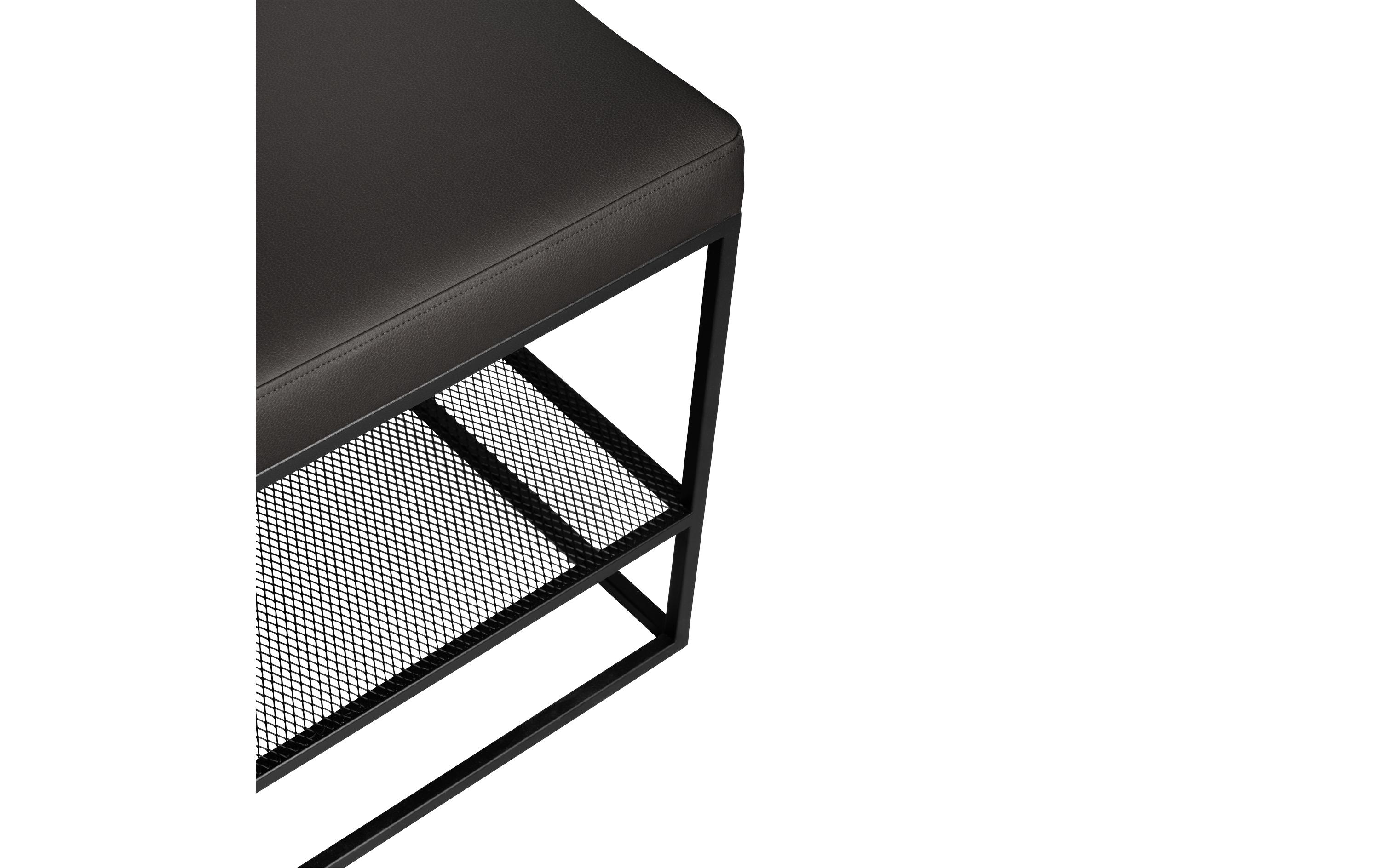 Bitung 120 x 40 x 45 cm, Schwarz<br>Moderne schwarze Garderobenbank für Eingangsbereiche und Flure