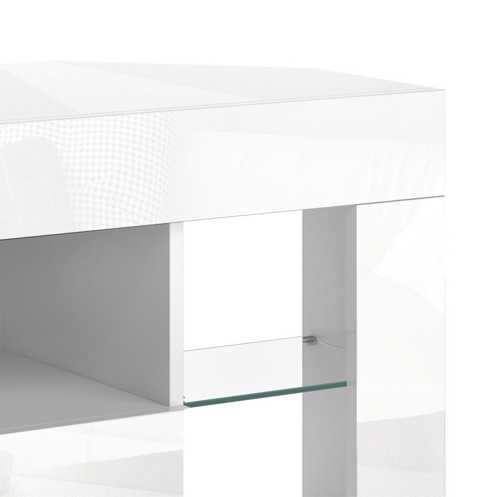 Vicco Lowboard Fernsehschrank TV-Schrank Denver Weiß Hochglanz Fernsehtisch