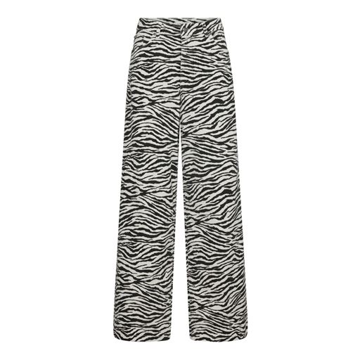 Co'Couture ZionCC Zebra Wide Bukser, Off White/Black, M