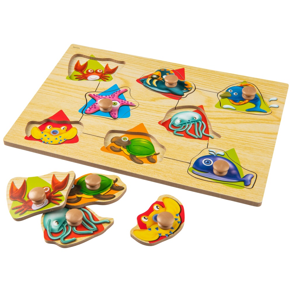 Einfach zu greifendes Holzpuzzle Unterwasserwelt