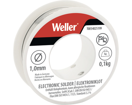 Weller EL99/1-100 T0054025199N 1mm 100g elektronisch loodvrij soldeer voor semi-professioneel gebruik