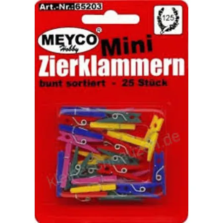 Meyco Mini Zier Klammern Plastik 25 Stück