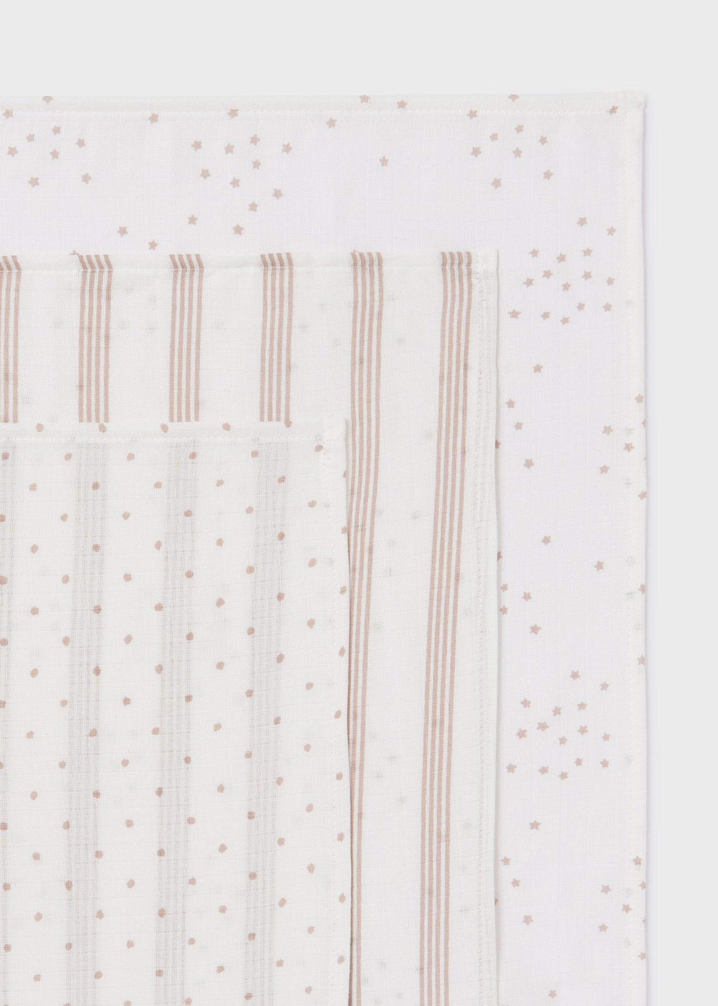 Conjunto de 3 paninhos de musselina para bebê da Better Cotton
