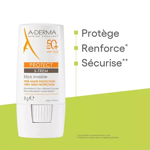 A-Derma Protect X-Trem Bastão Invisível Proteção Muito Alta FPS50+ 8g