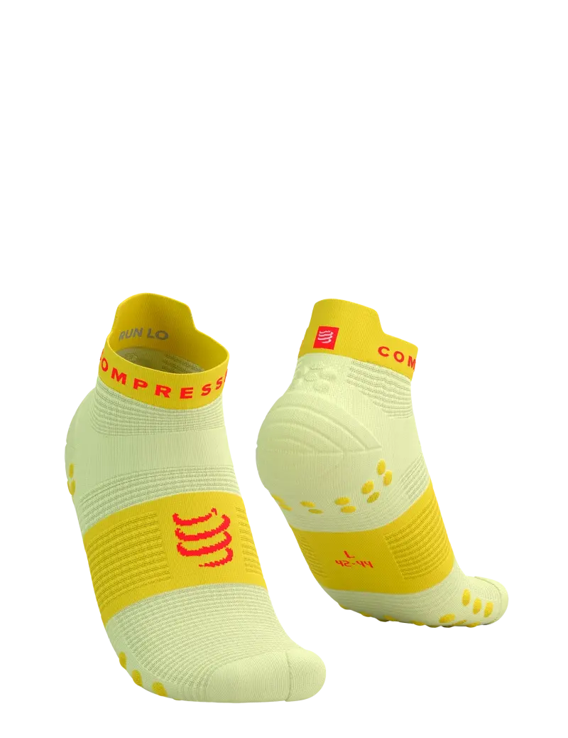 Compressport Pro Racing v4.0 Run Low Compressiesokken Geel/Fluo Rood