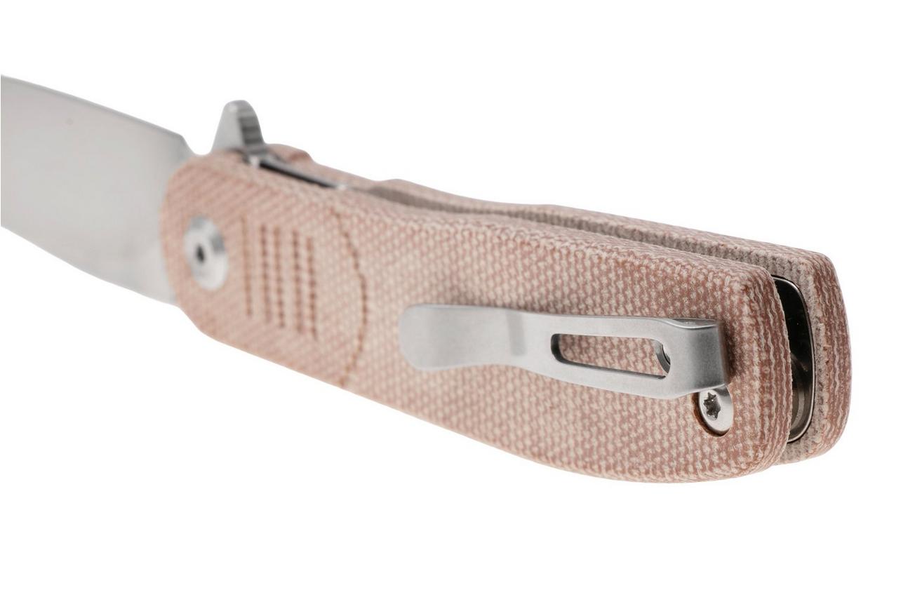 Tenable Knives Einar T2072A5 Stonewashed Nitro-V, Brown Micarta, zakmes, Justin Lundquist design