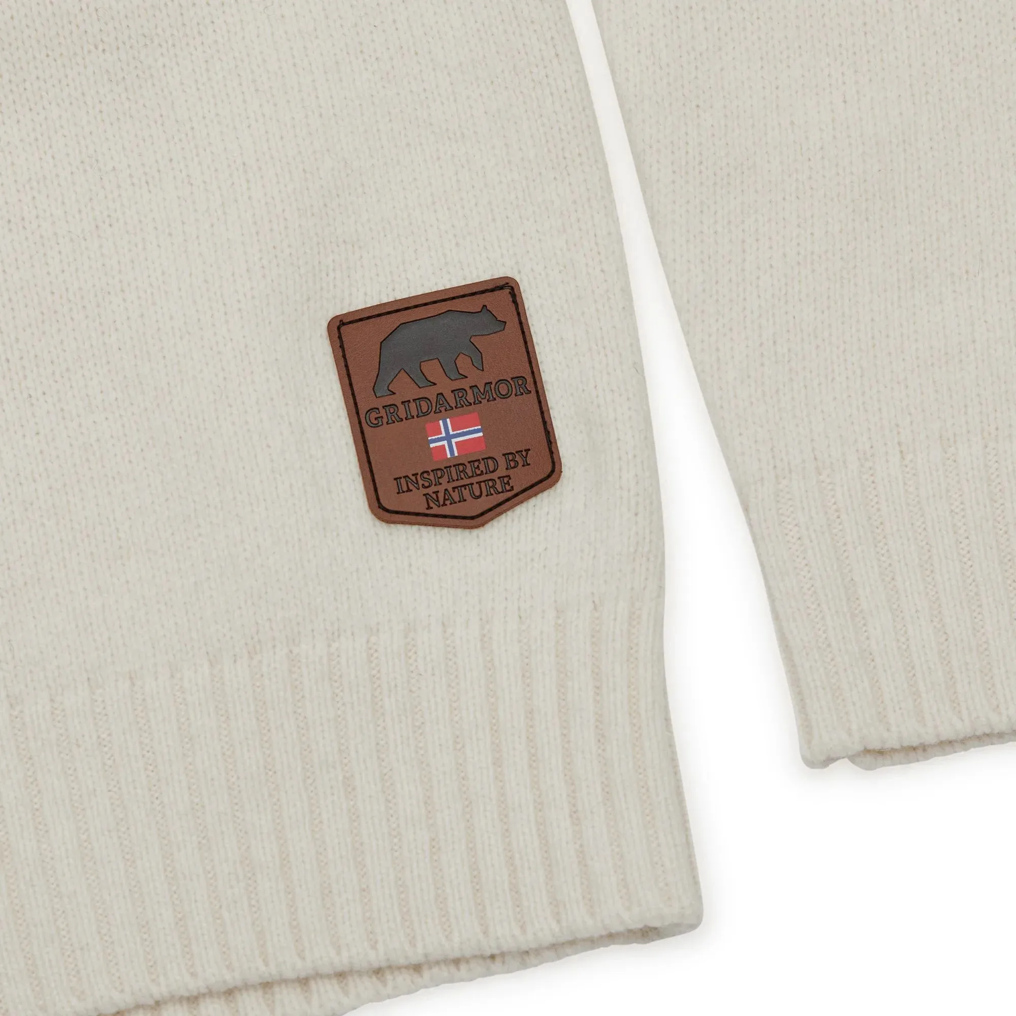 Gridarmor Women's Snøkrystall Half Zip Ullgenser White/Dark Grey/Light Grey
