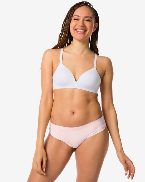 slip brésilien femme micro avec dentelle rose pâle