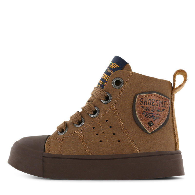 Shoesme cognac veterboot met patch Microleer | Sale