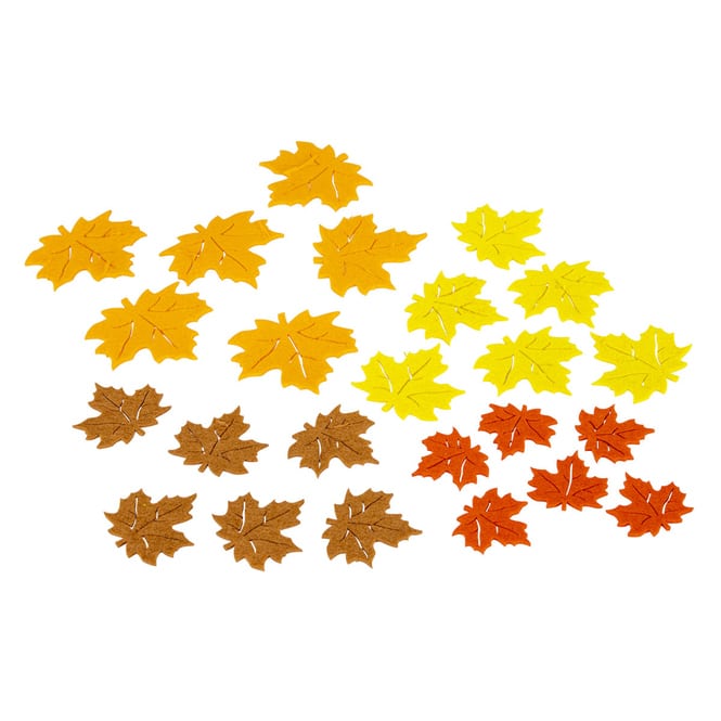 Streudeko - Herbstblätter - aus Filz - 24-teilig