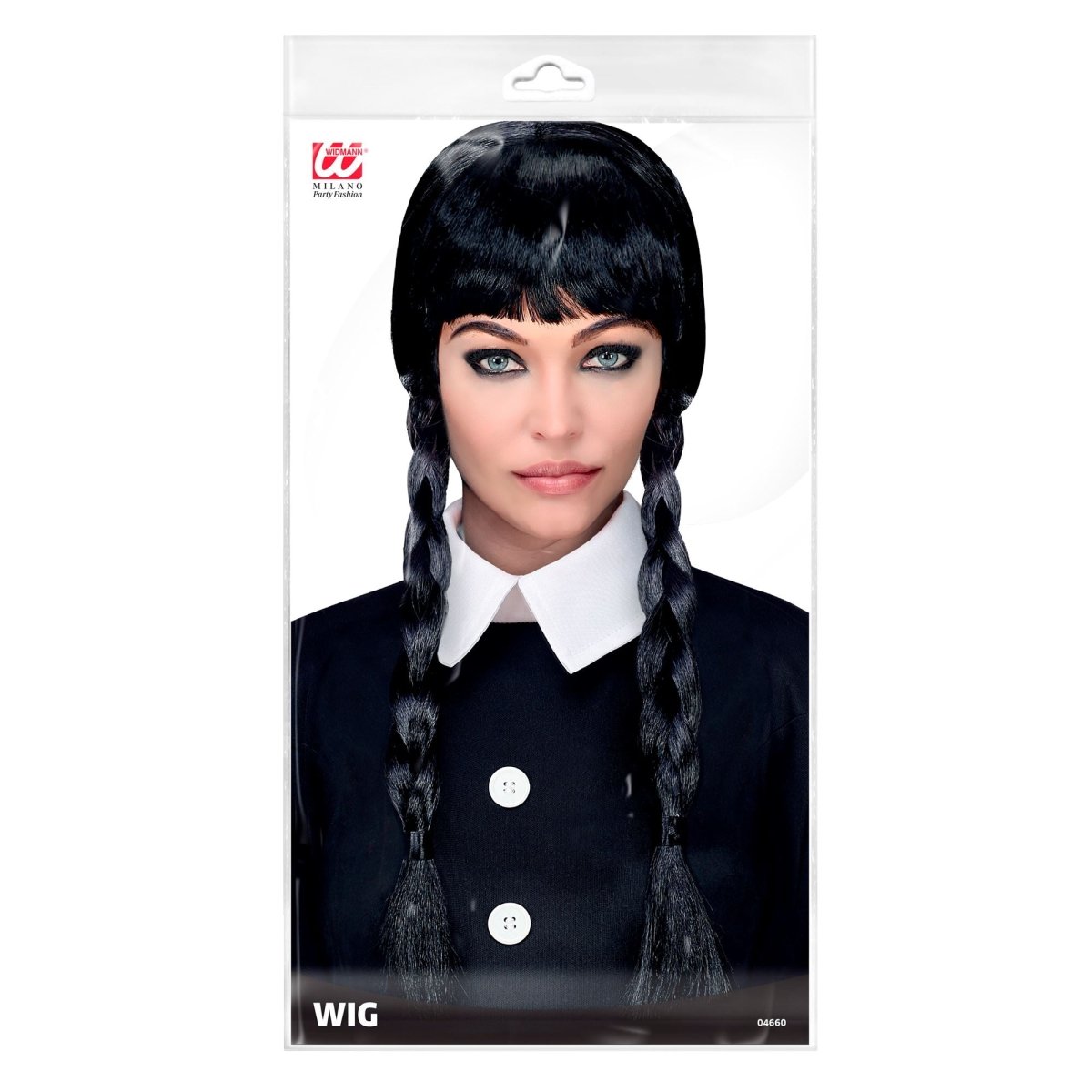 Halloween Pruik Zwart Vlechtjes