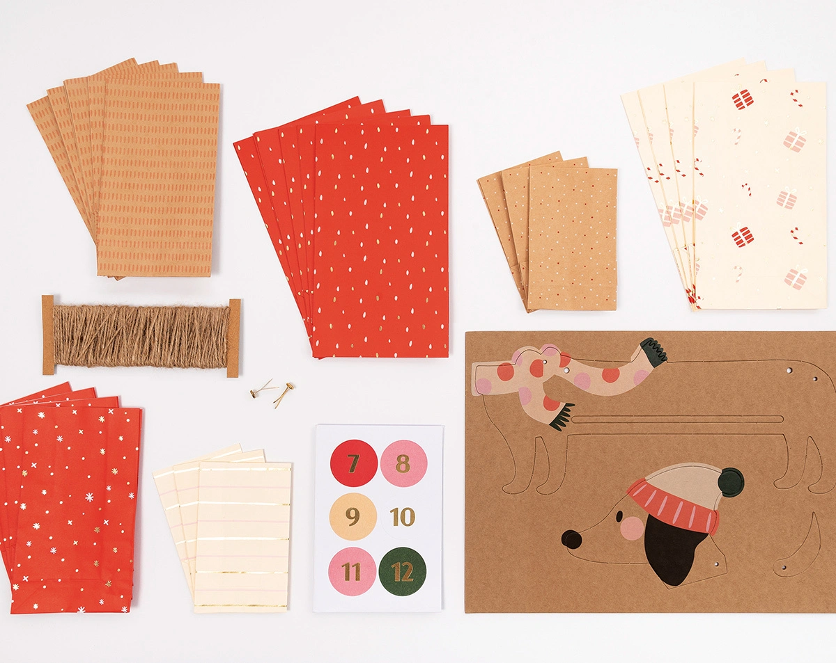 Adventskalender Bastelset SAUSAGE DOG 54-teilig