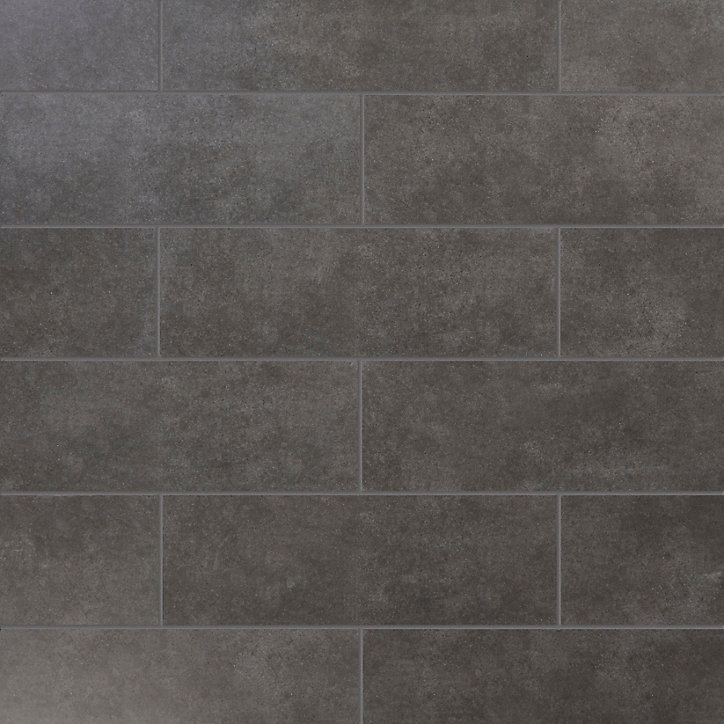 Carrelage mural anthracite 20x60cm Konkrete GoodHome