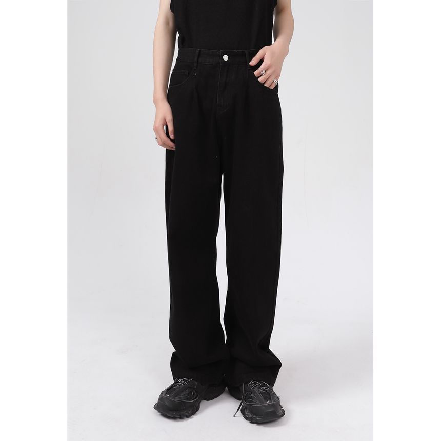 FAERIS - Hoge taille wijde jeans