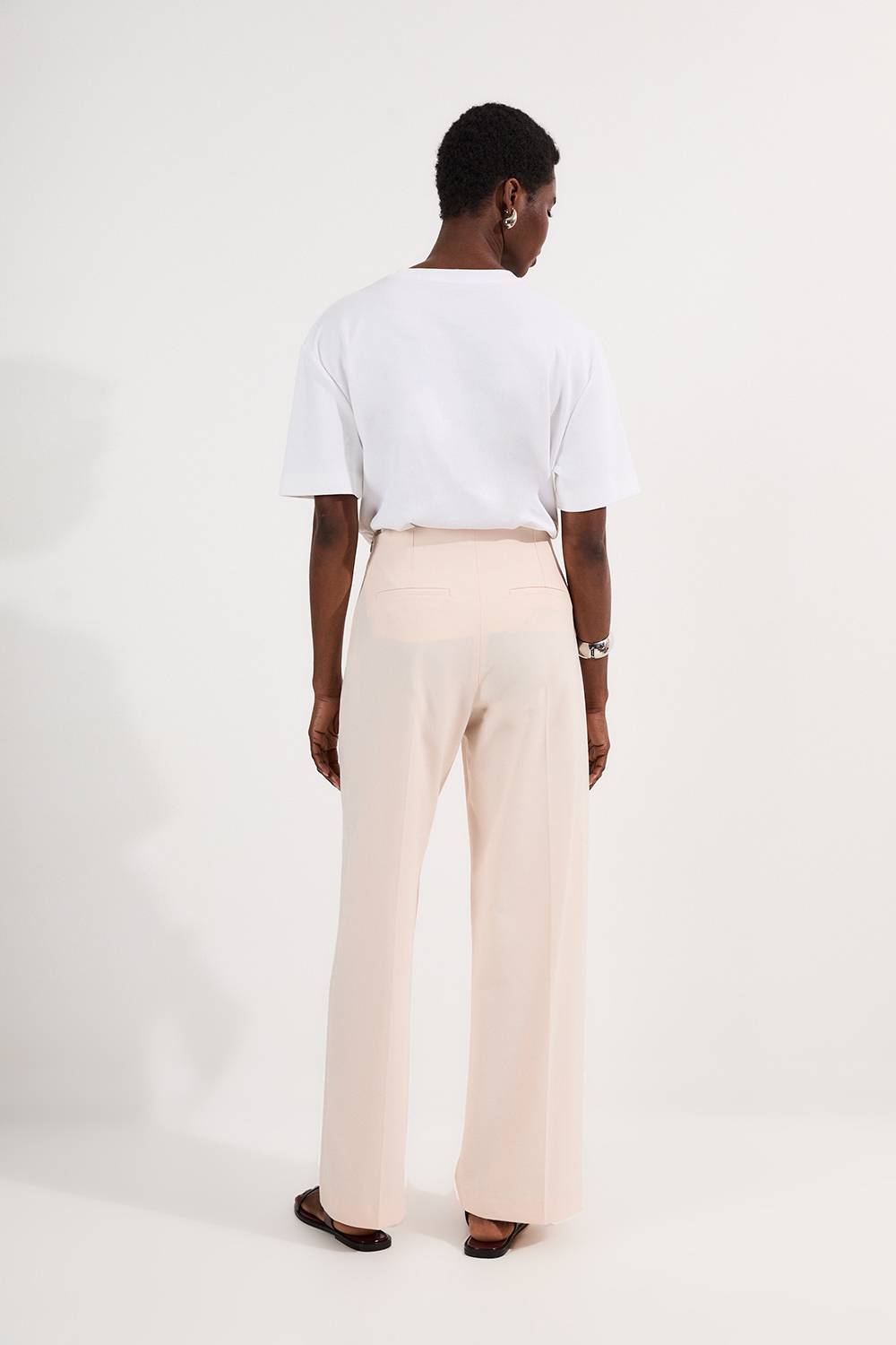 KarenMillen Pantalon tailleur à jambe large avec détail de poche stretch compact