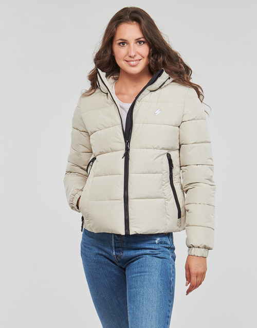 Superdry - HOODED SPIRIT SPORTS PUFFER - Beige