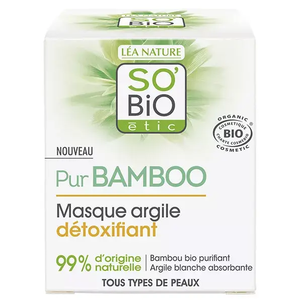 Máscara de Argila Detoxificante Orgânica de Bambu So'Bio Étic Pur 50ml