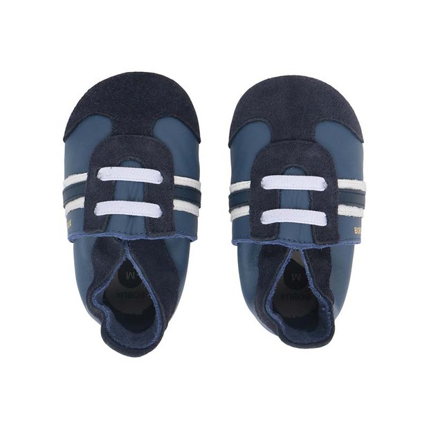 Chaussons en cuir 16-17 soft soles Tennis Bleu S - BOBUX