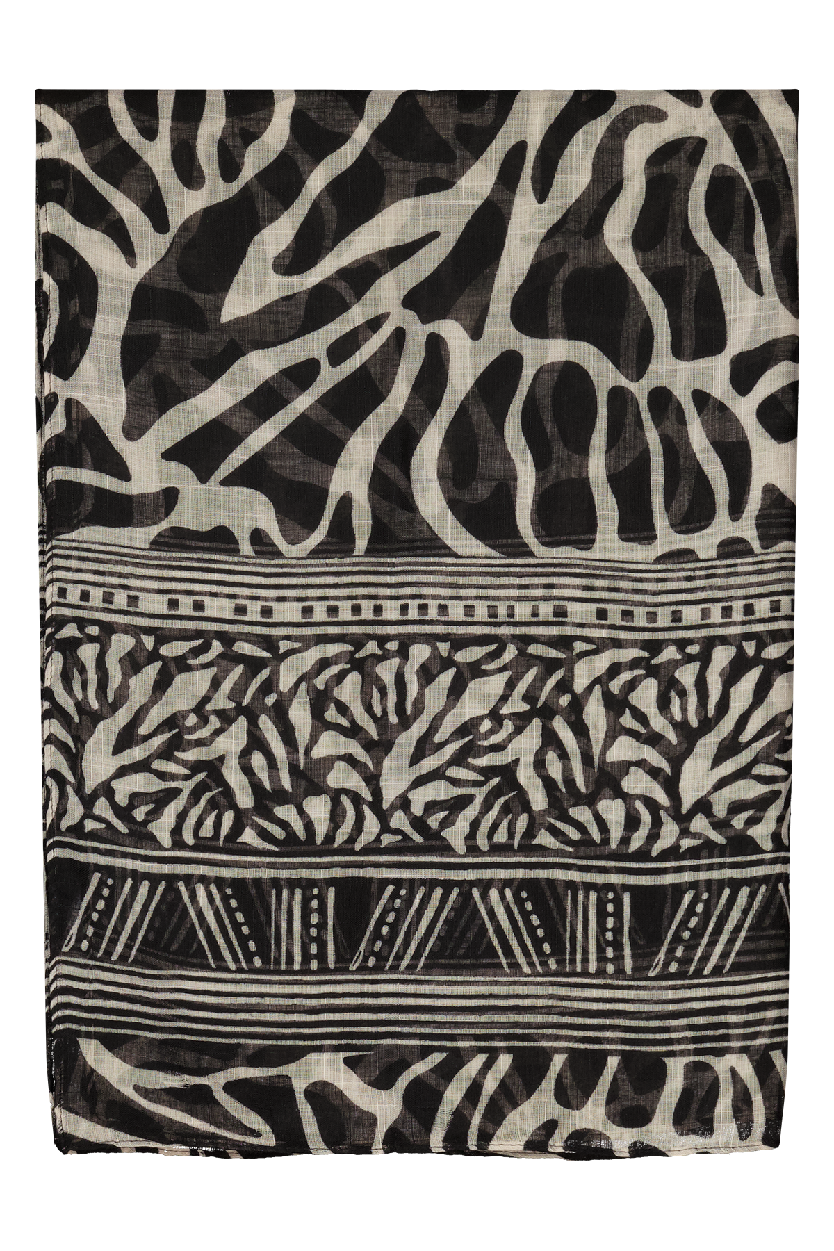 Sjaal met print Multi zwart-wit