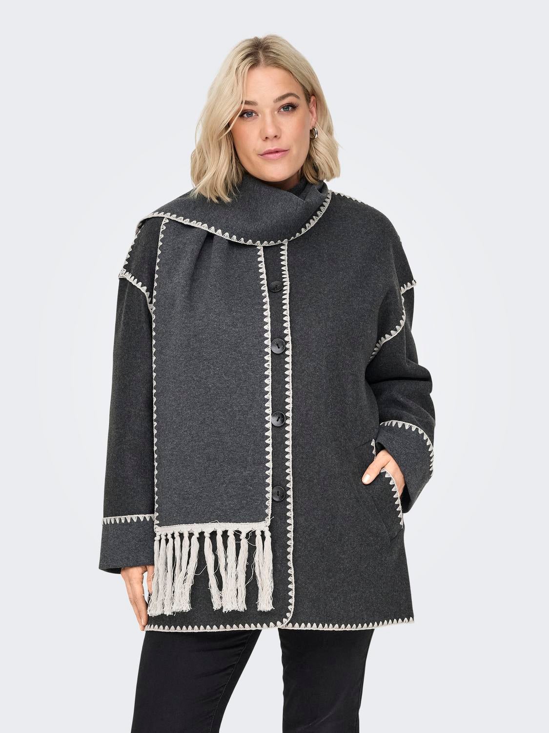 CARELBA Mantel Dark Grey Melange