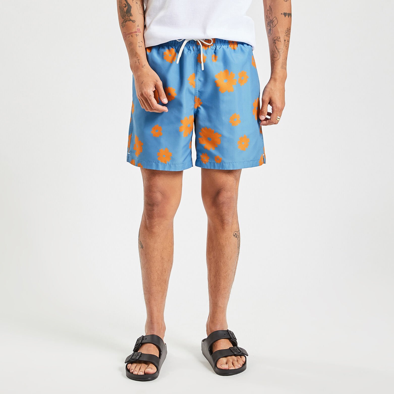 Maillot de bain imprimé floral Bleu
