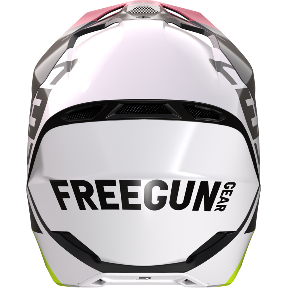 Freegun - Casque XP4 Rainbow Blanc brillant / Noir Brillant / Rose / Jaune