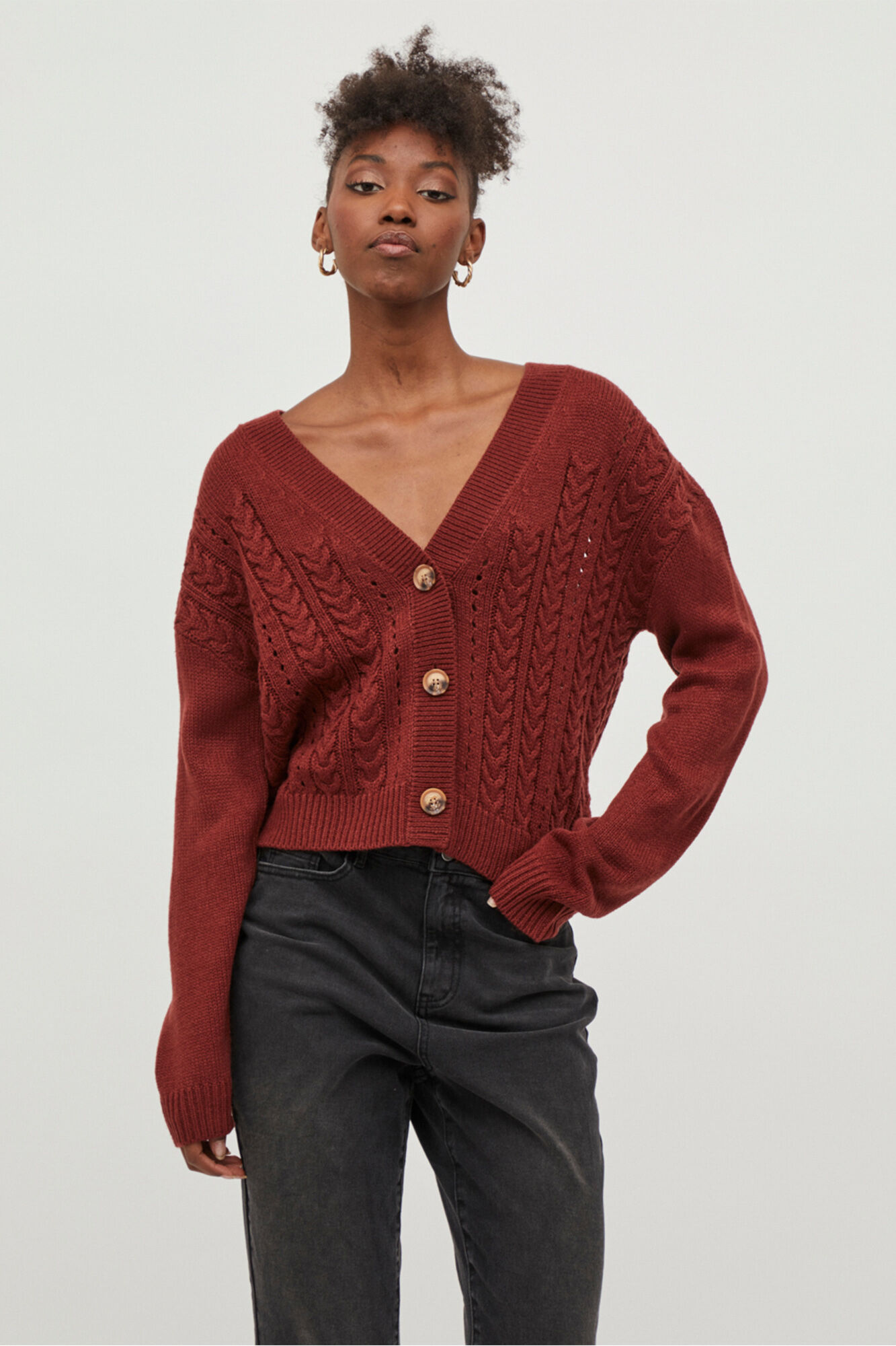 Cardigan de punto - Rojo