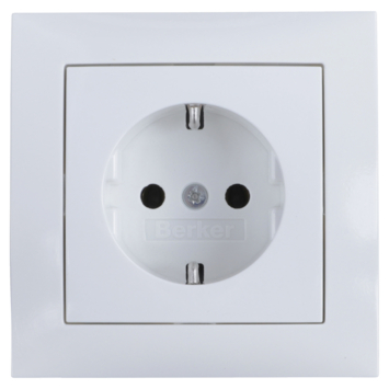Berker S.1 enkel geaard stopcontact wit