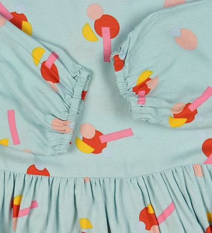 Stella McCartney Kids Kleid - Viskose - Minze m. Muster