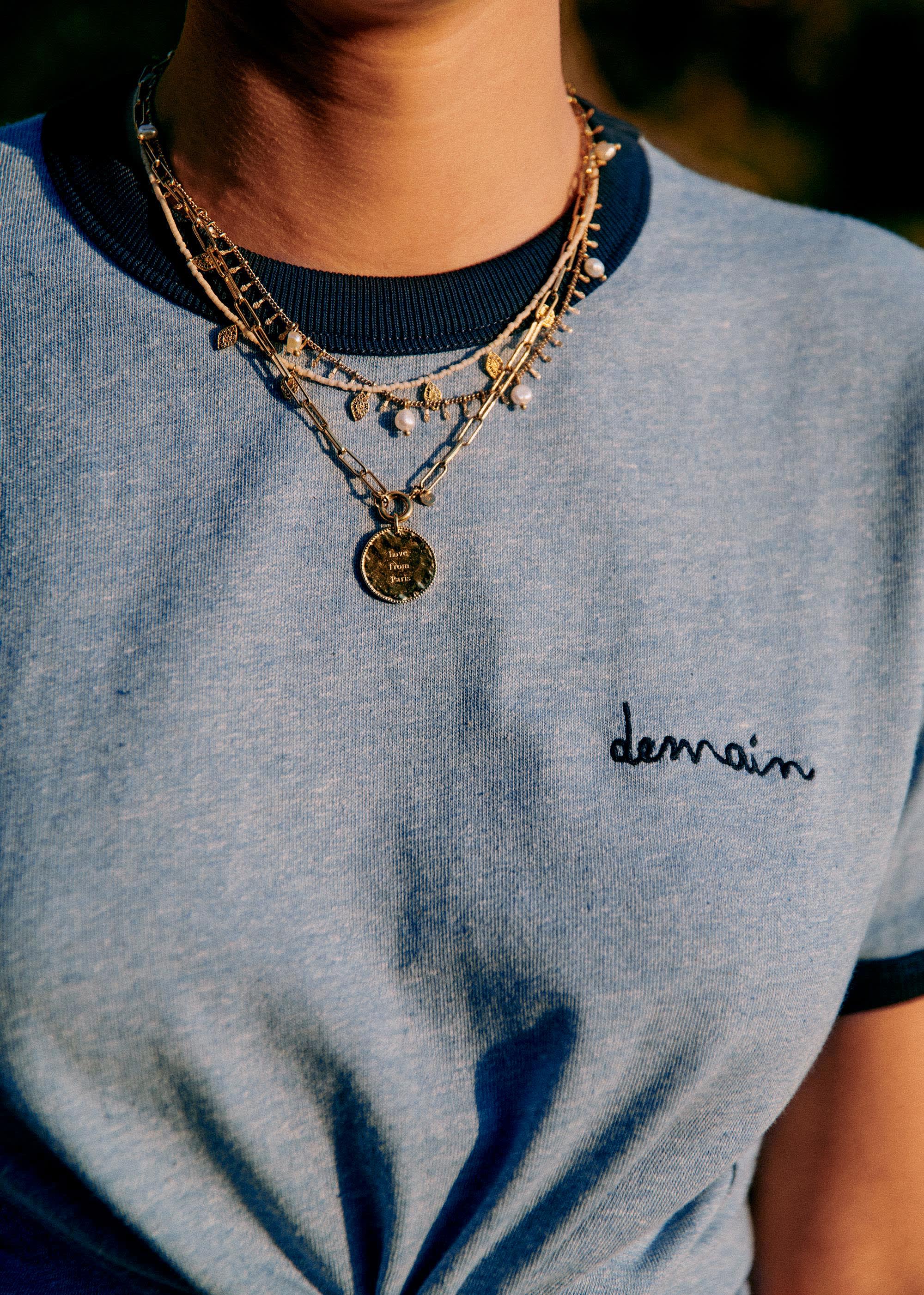 T-Shirt Demain - Bleu chiné / Marine - E-SHOP/T-SHIRTS 5905332
