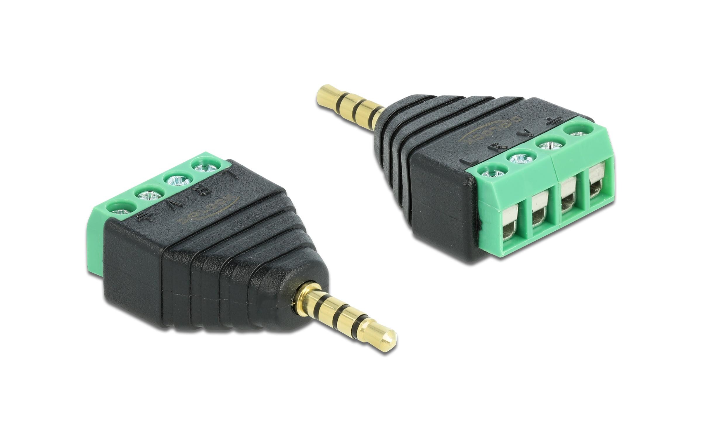 Audio-Adapter 4 Pin 3.5 mm Klinke - UnkonfektioniertDelock Adapter Klinke Stecker 3.5 mm > Terminalblock 4 Pin