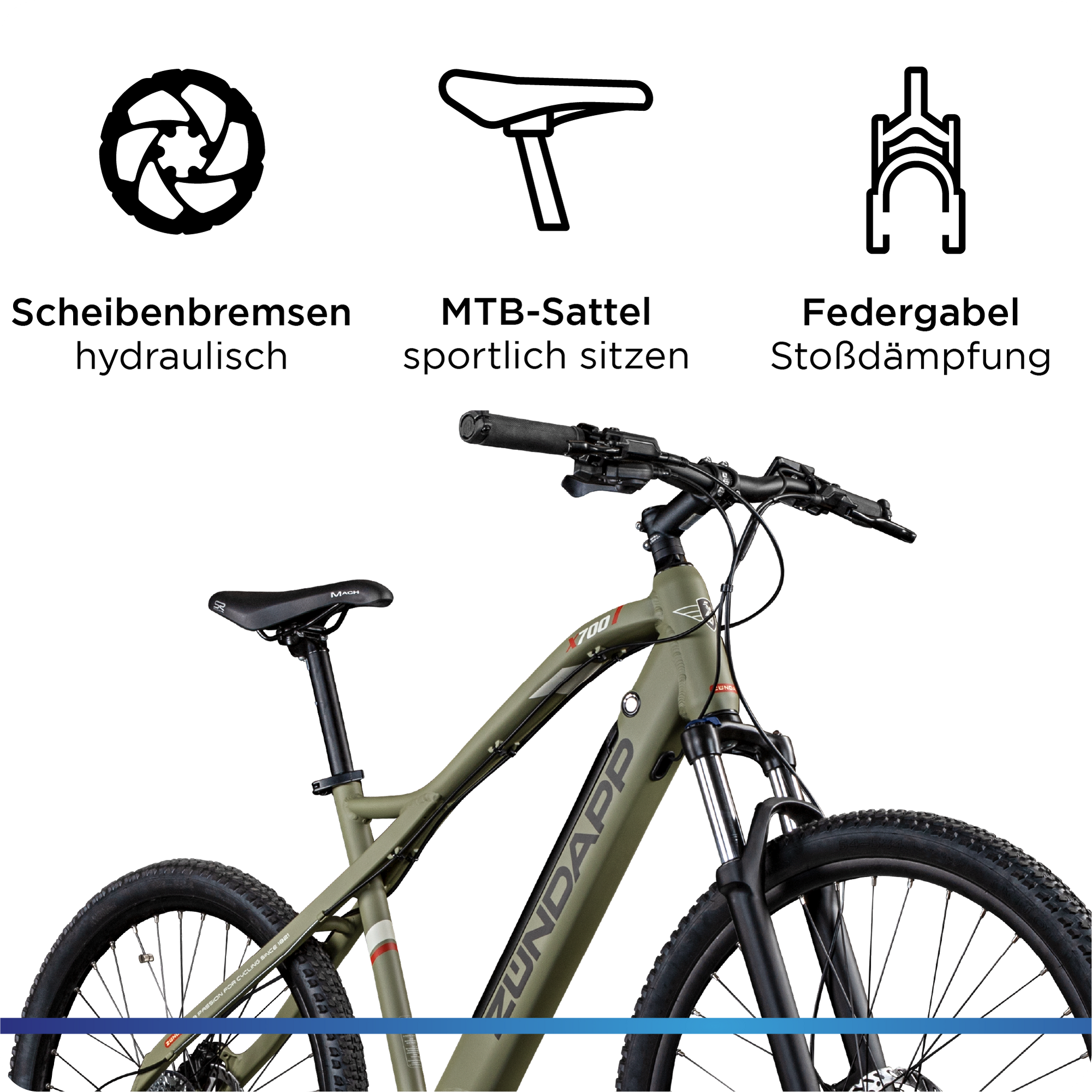 Zündapp X700 E Bike Mountainbike 27,5 Zoll Pedelec 165 - 190 cm EMTB Hardtail 650B für Damen und Herren Ananda Mittelmotor