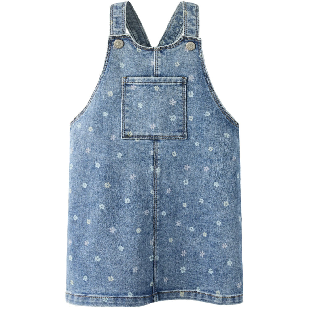 Køb Name It Medium Blue Denim Flower Nmfrosa Kort Dnm Bibskirt 3555-On Noos