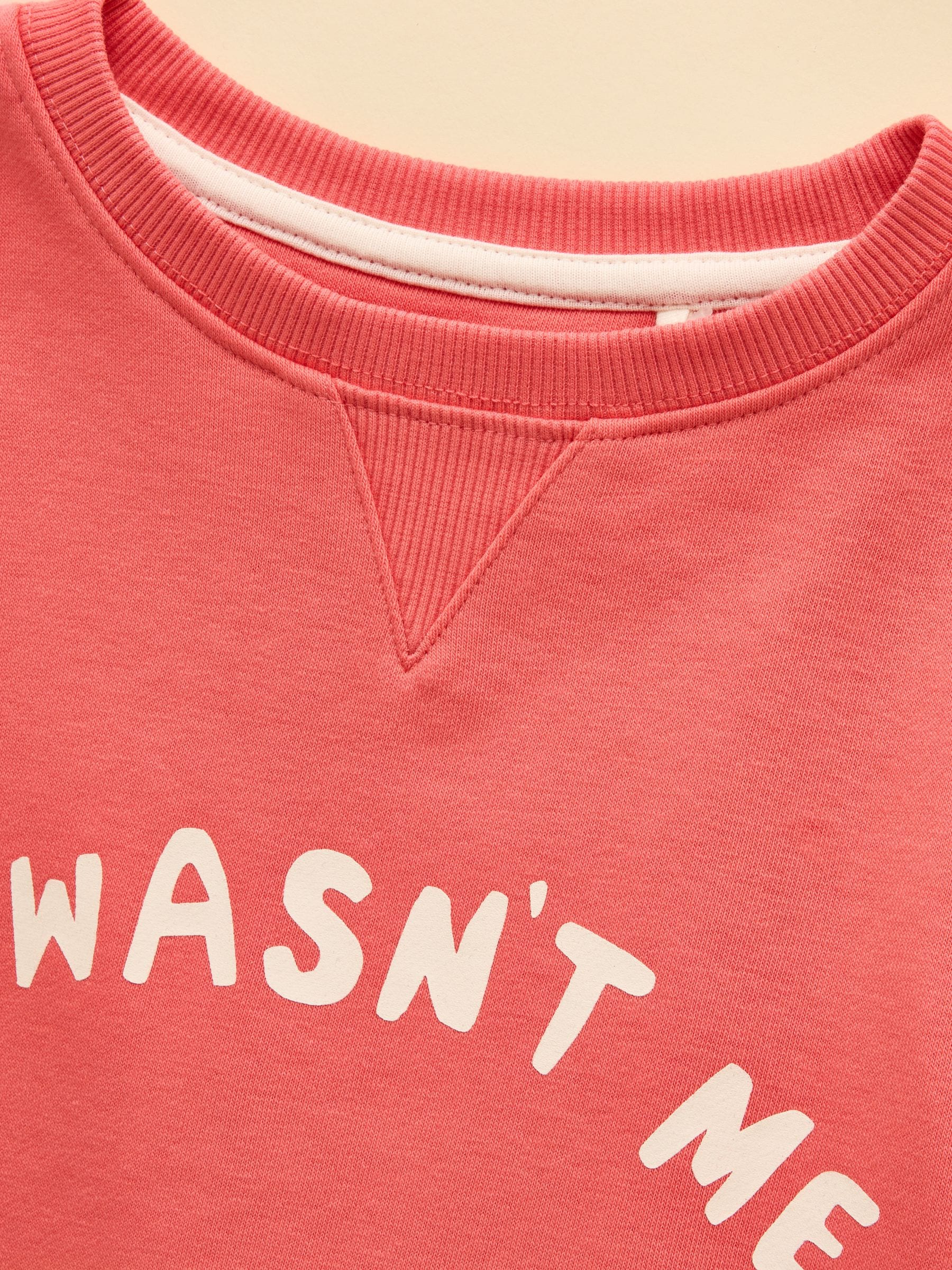 Rood - Joules Sundaze sweatshirt met slogan en ronde hals voor kinderen