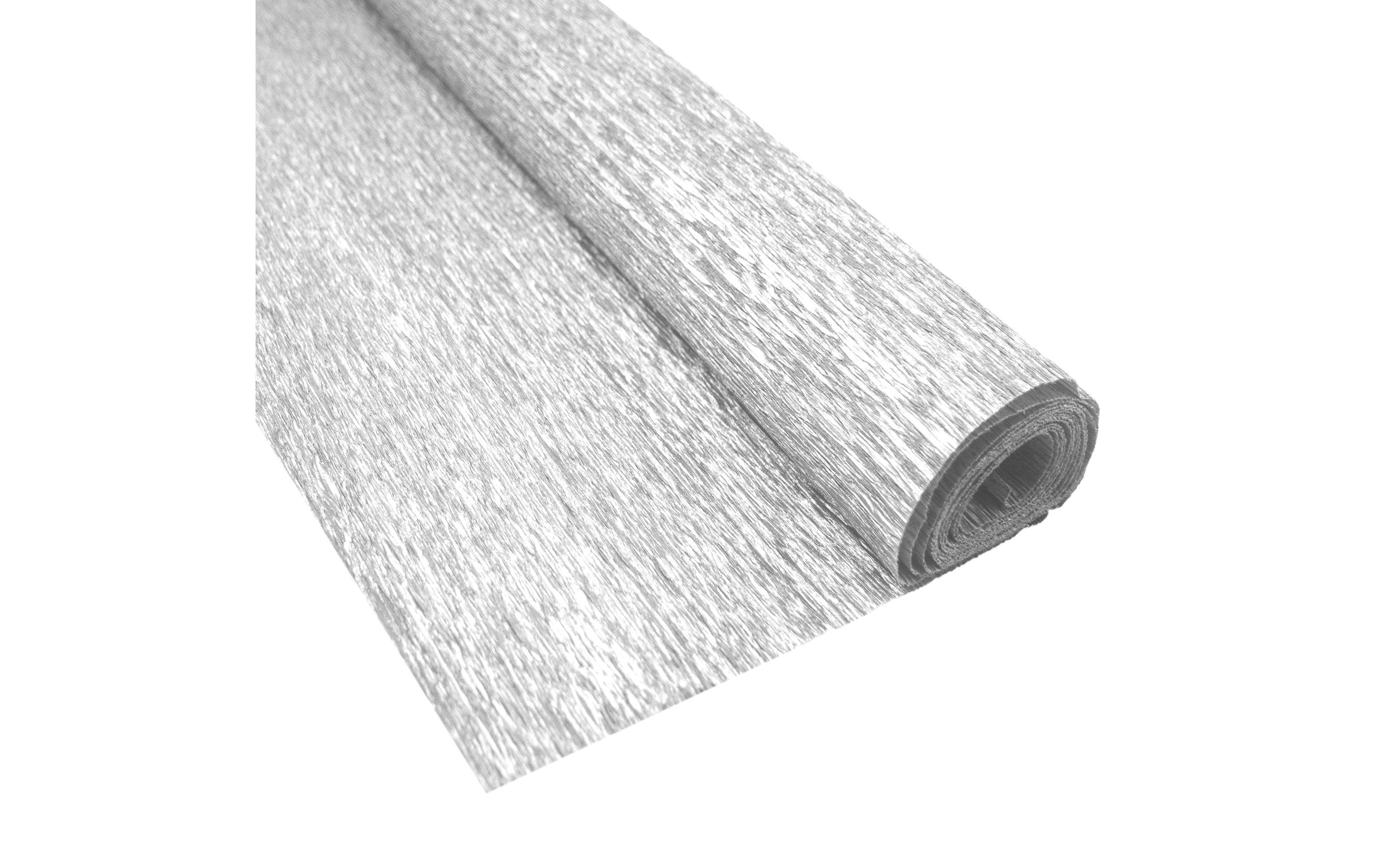 Krepppapier 50 cm x 2.5 m, 32 g/m², SilberBastelkrepp auf der Rolle