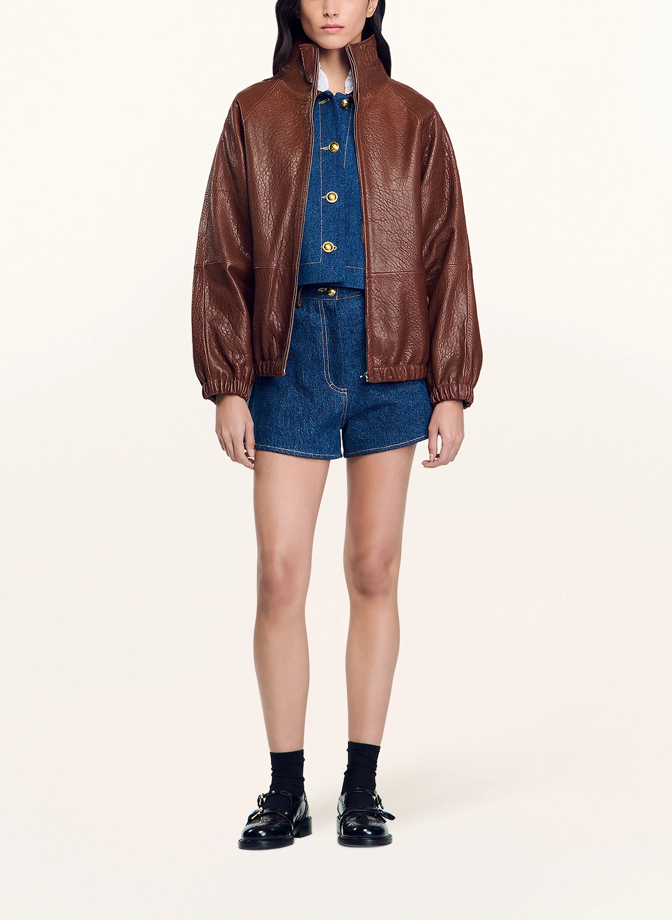 SANDRO Lederjacke