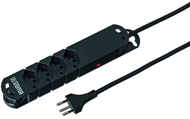 Steckdosenleiste STEBA VARIABL 4x T13 3 mSteckdosenleiste, Schwarz