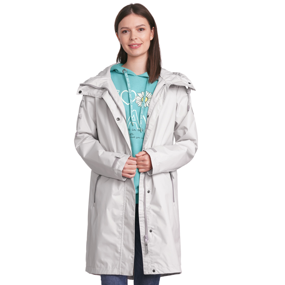 Gina Damen Parka in Unifarben beige